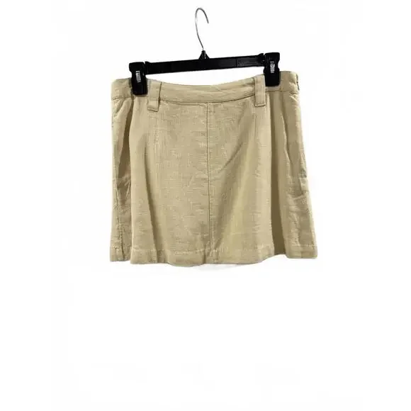 NWT Free People Can't Blame Me Linen Short Mini Skirt in Bleached Sand- Size 8 - Picture 2 of 9